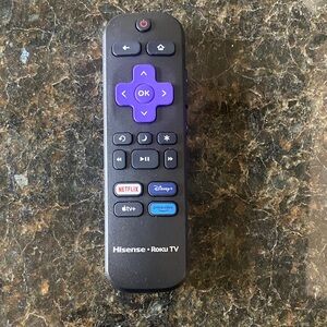 Hisense Roku TV Remote - Black with Purple Buttons